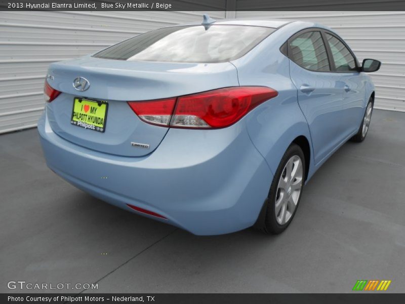 Blue Sky Metallic / Beige 2013 Hyundai Elantra Limited