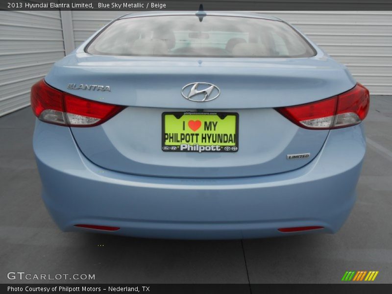 Blue Sky Metallic / Beige 2013 Hyundai Elantra Limited