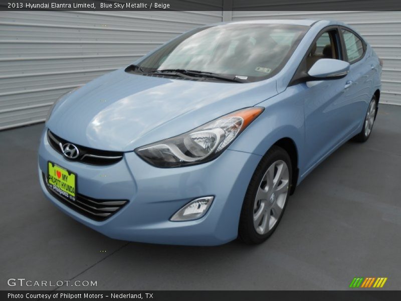 Blue Sky Metallic / Beige 2013 Hyundai Elantra Limited