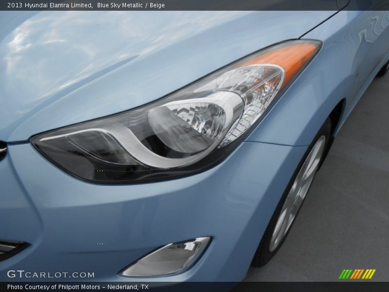 Blue Sky Metallic / Beige 2013 Hyundai Elantra Limited