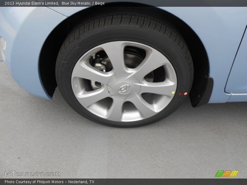 Blue Sky Metallic / Beige 2013 Hyundai Elantra Limited
