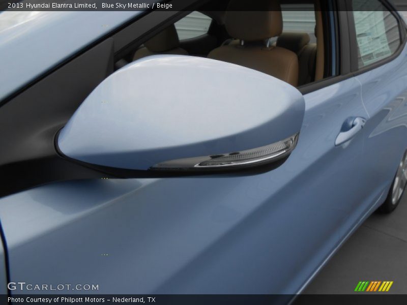 Blue Sky Metallic / Beige 2013 Hyundai Elantra Limited
