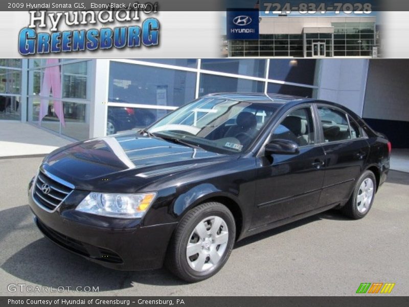 Ebony Black / Gray 2009 Hyundai Sonata GLS