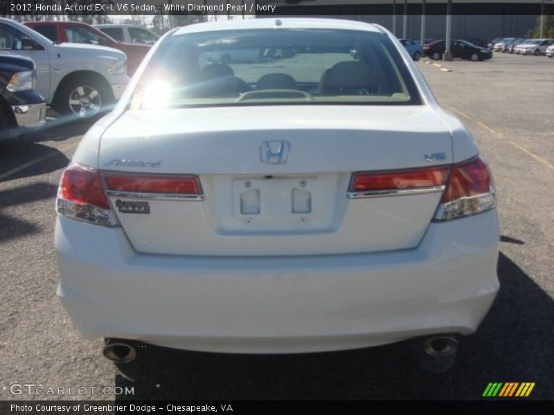 White Diamond Pearl / Ivory 2012 Honda Accord EX-L V6 Sedan