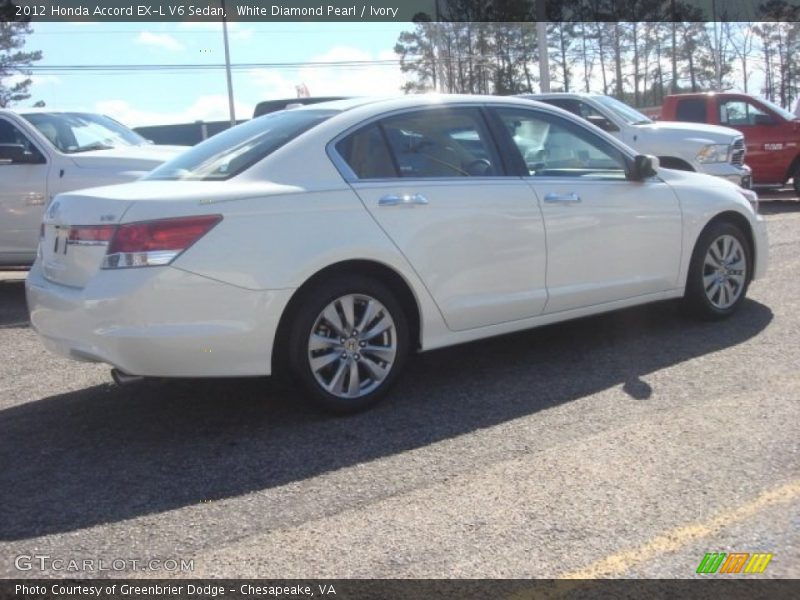 White Diamond Pearl / Ivory 2012 Honda Accord EX-L V6 Sedan