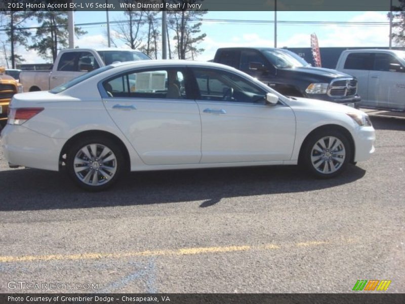 White Diamond Pearl / Ivory 2012 Honda Accord EX-L V6 Sedan