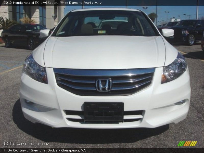 White Diamond Pearl / Ivory 2012 Honda Accord EX-L V6 Sedan