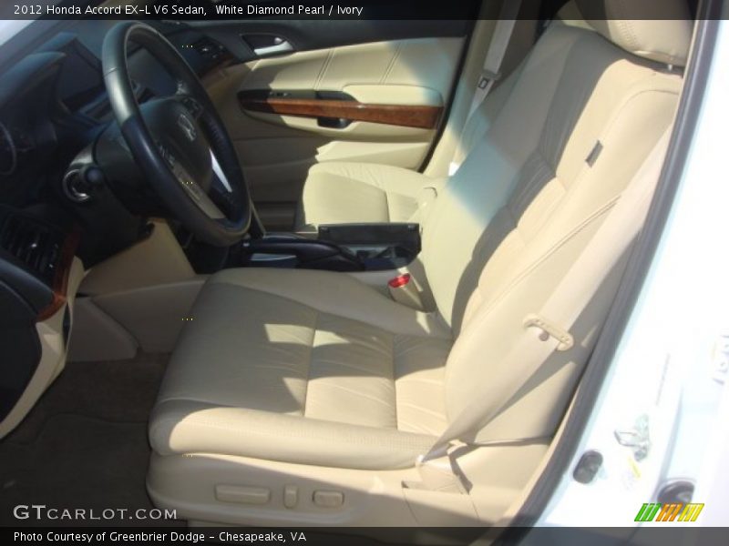 White Diamond Pearl / Ivory 2012 Honda Accord EX-L V6 Sedan
