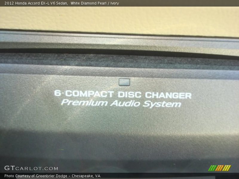 White Diamond Pearl / Ivory 2012 Honda Accord EX-L V6 Sedan