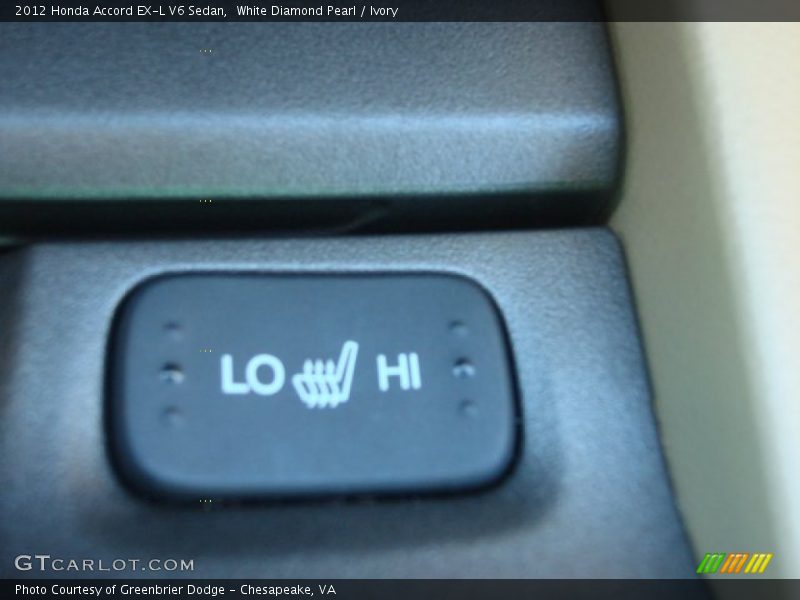 White Diamond Pearl / Ivory 2012 Honda Accord EX-L V6 Sedan