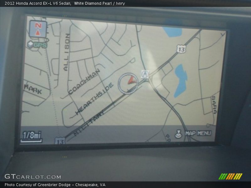 White Diamond Pearl / Ivory 2012 Honda Accord EX-L V6 Sedan