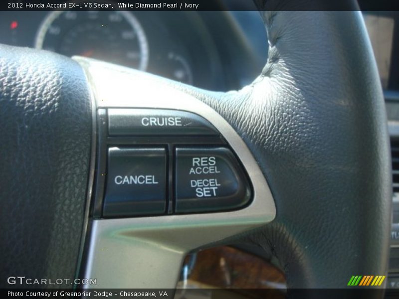 White Diamond Pearl / Ivory 2012 Honda Accord EX-L V6 Sedan