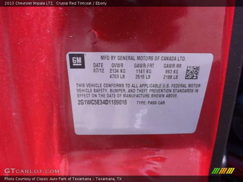 Crystal Red Tintcoat / Ebony 2013 Chevrolet Impala LTZ