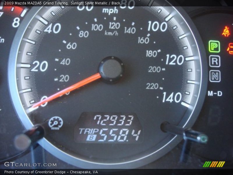 Sunlight Silver Metallic / Black 2009 Mazda MAZDA5 Grand Touring