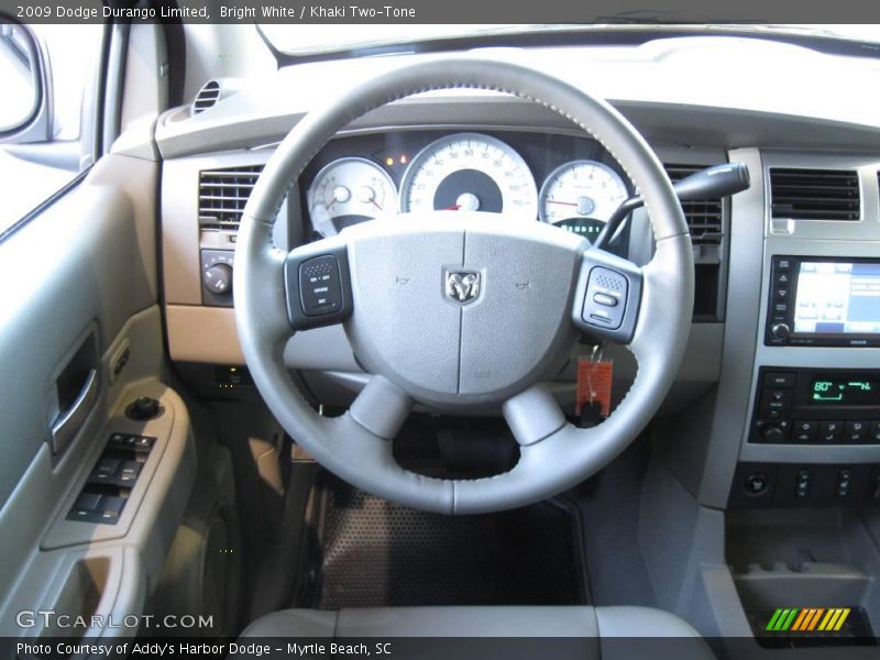 Bright White / Khaki Two-Tone 2009 Dodge Durango Limited