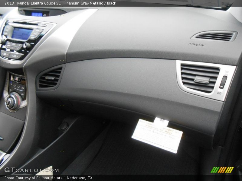 Titanium Gray Metallic / Black 2013 Hyundai Elantra Coupe SE