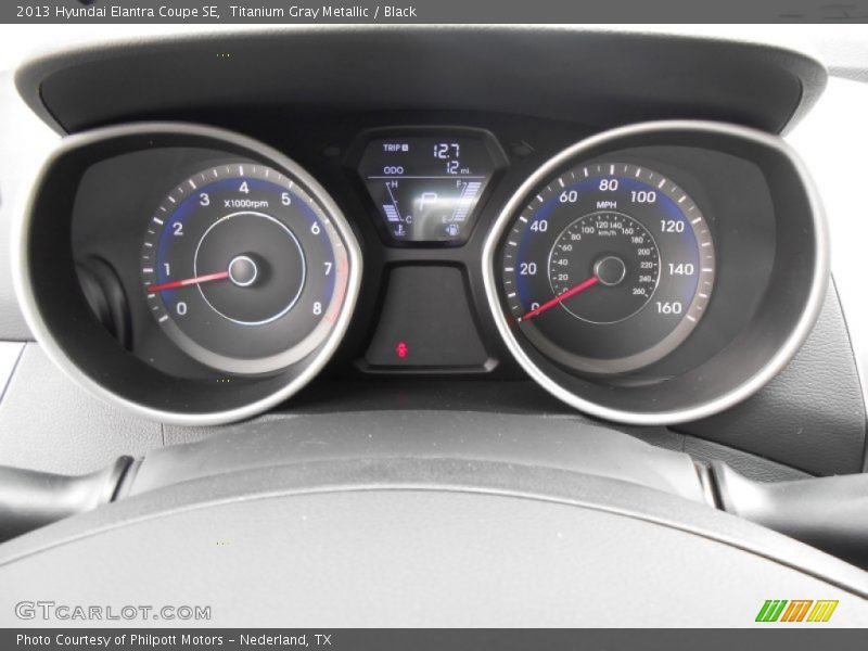 Titanium Gray Metallic / Black 2013 Hyundai Elantra Coupe SE