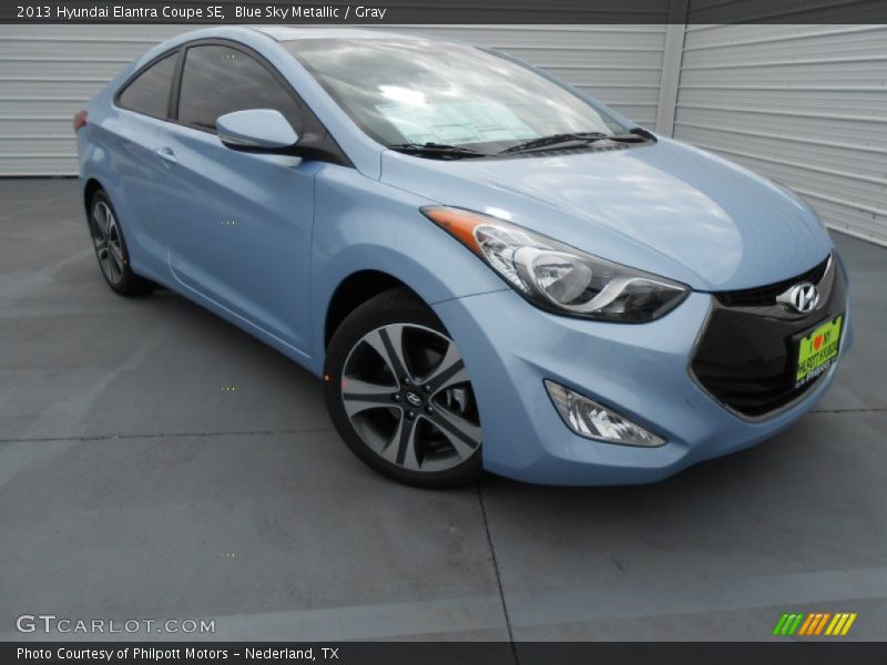 Blue Sky Metallic / Gray 2013 Hyundai Elantra Coupe SE