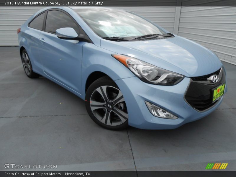 Blue Sky Metallic / Gray 2013 Hyundai Elantra Coupe SE