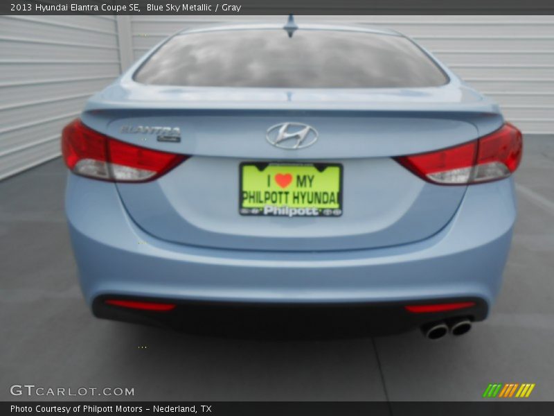 Blue Sky Metallic / Gray 2013 Hyundai Elantra Coupe SE