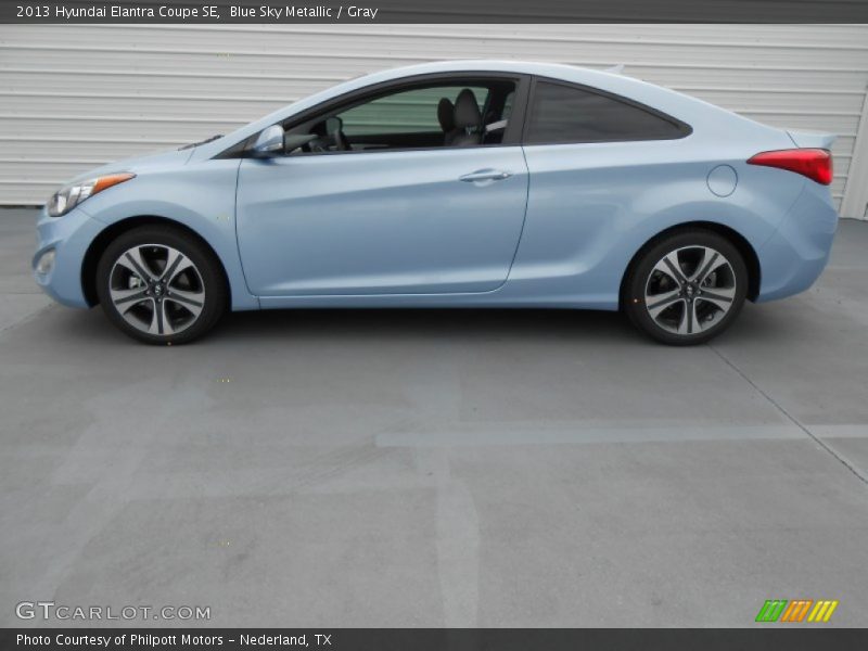 Blue Sky Metallic / Gray 2013 Hyundai Elantra Coupe SE