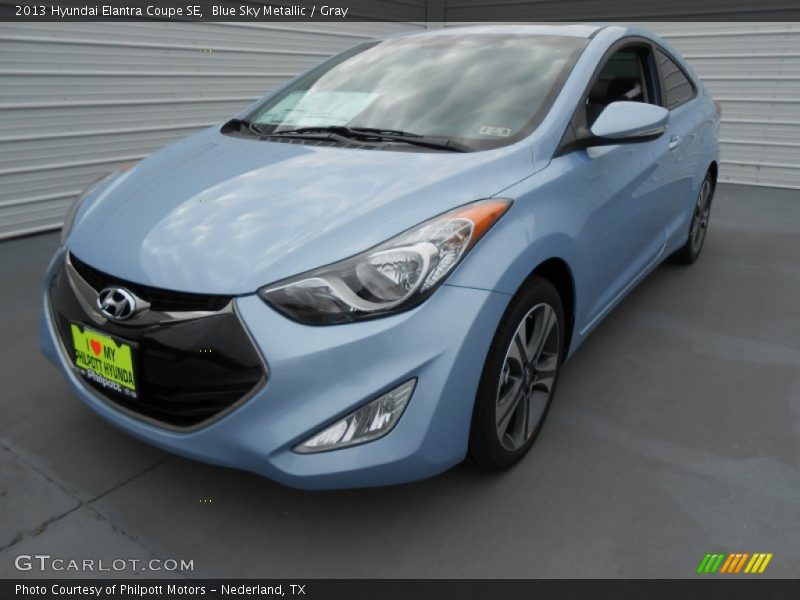 Blue Sky Metallic / Gray 2013 Hyundai Elantra Coupe SE