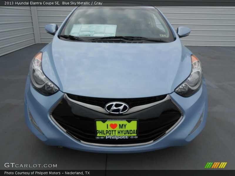 Blue Sky Metallic / Gray 2013 Hyundai Elantra Coupe SE