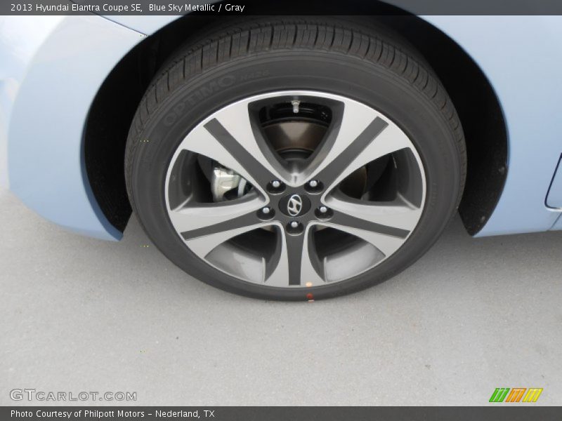 Blue Sky Metallic / Gray 2013 Hyundai Elantra Coupe SE