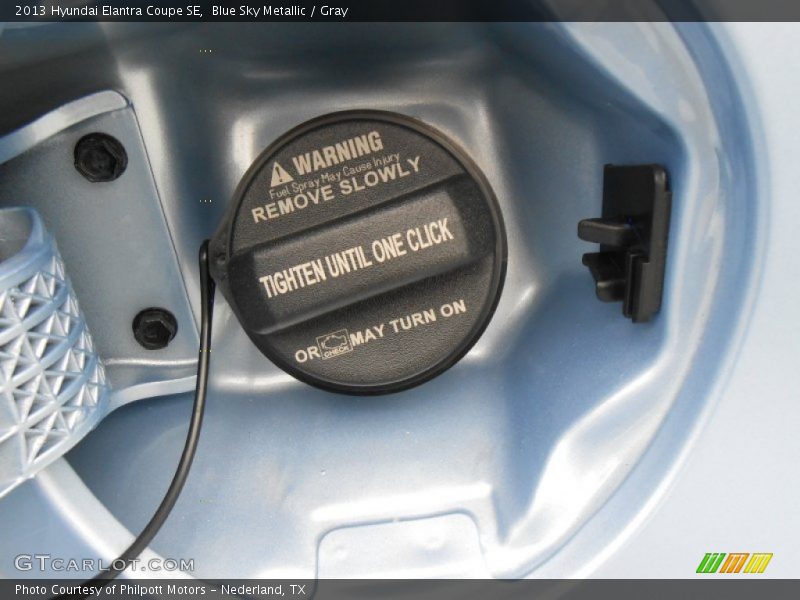 Blue Sky Metallic / Gray 2013 Hyundai Elantra Coupe SE