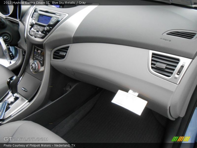 Blue Sky Metallic / Gray 2013 Hyundai Elantra Coupe SE