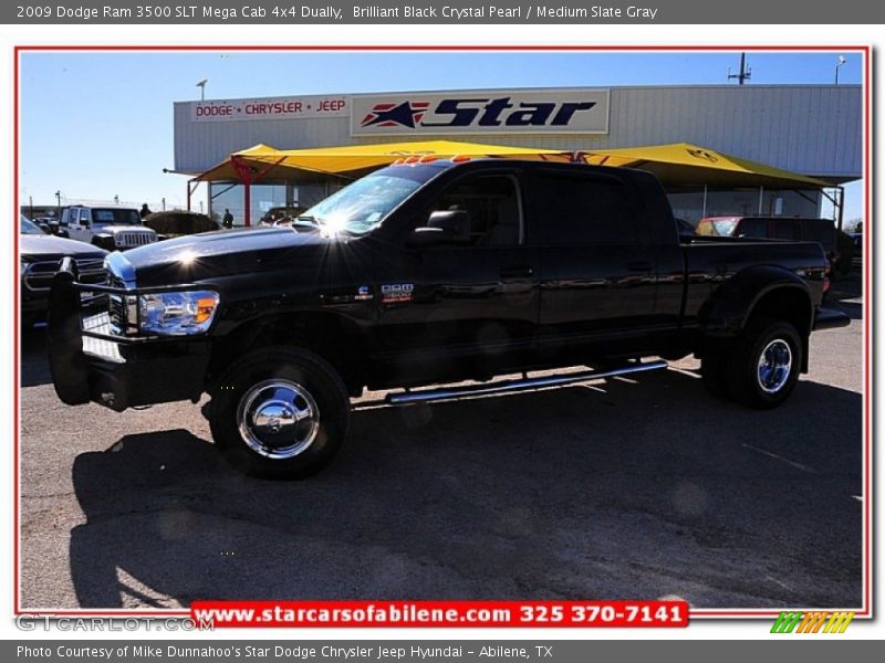Brilliant Black Crystal Pearl / Medium Slate Gray 2009 Dodge Ram 3500 SLT Mega Cab 4x4 Dually