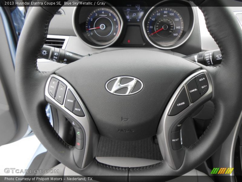 Blue Sky Metallic / Gray 2013 Hyundai Elantra Coupe SE