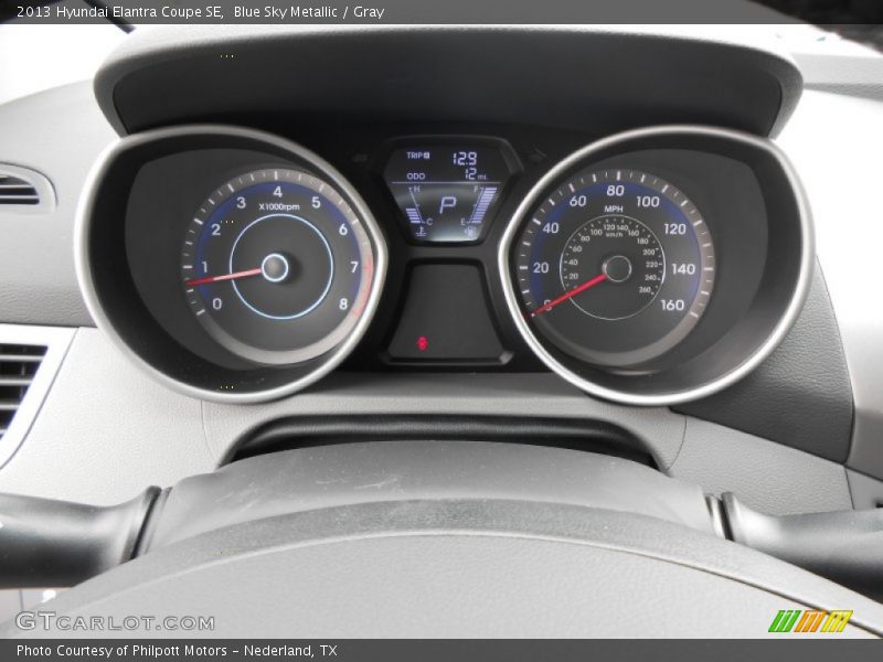 Blue Sky Metallic / Gray 2013 Hyundai Elantra Coupe SE