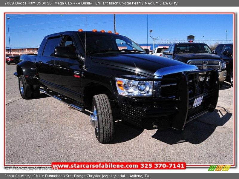 Brilliant Black Crystal Pearl / Medium Slate Gray 2009 Dodge Ram 3500 SLT Mega Cab 4x4 Dually