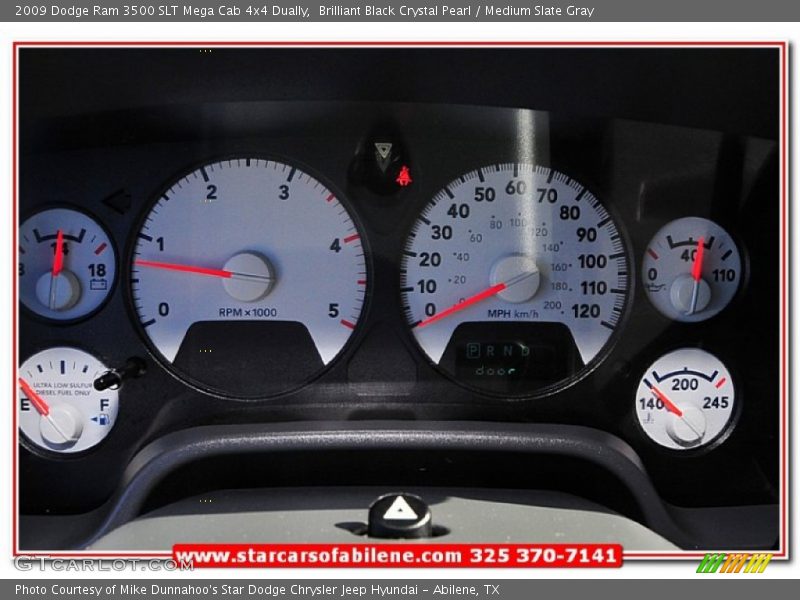 Brilliant Black Crystal Pearl / Medium Slate Gray 2009 Dodge Ram 3500 SLT Mega Cab 4x4 Dually