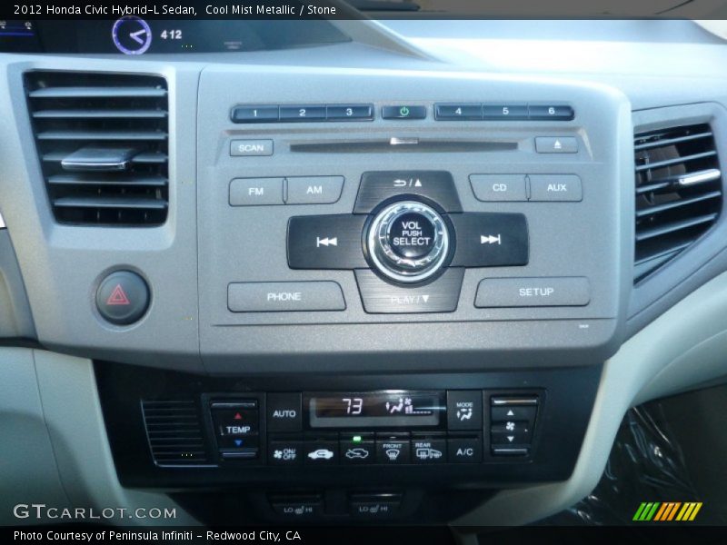 Controls of 2012 Civic Hybrid-L Sedan