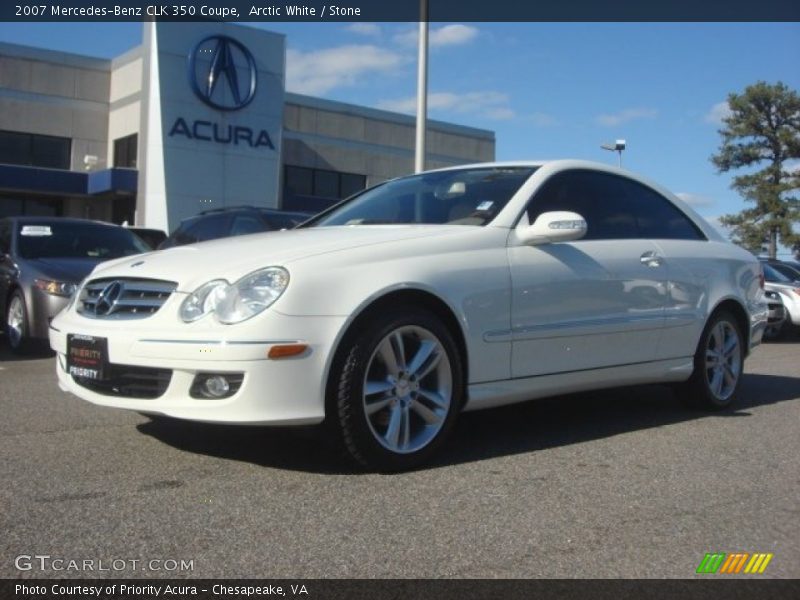 Arctic White / Stone 2007 Mercedes-Benz CLK 350 Coupe