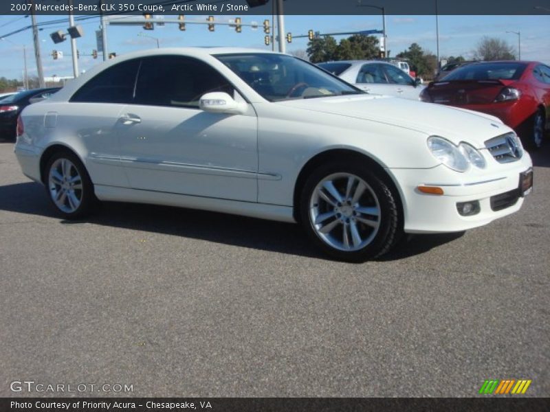 Arctic White / Stone 2007 Mercedes-Benz CLK 350 Coupe