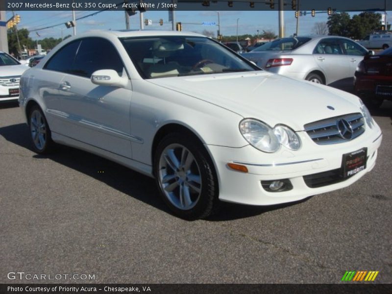 Arctic White / Stone 2007 Mercedes-Benz CLK 350 Coupe