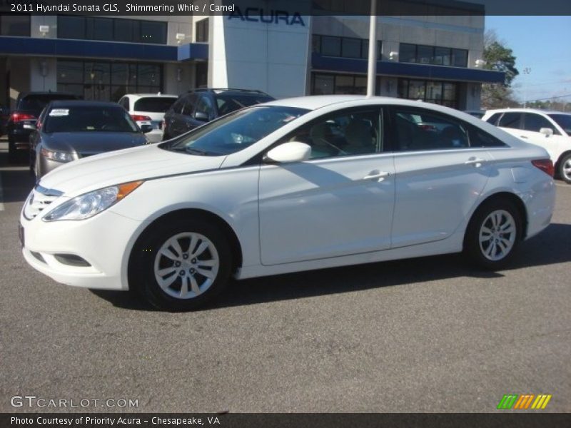 Shimmering White / Camel 2011 Hyundai Sonata GLS