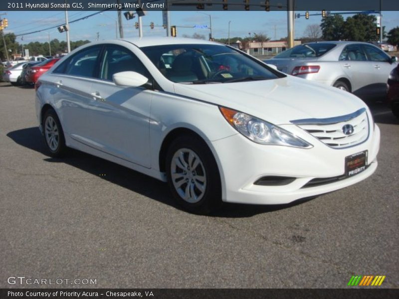 Shimmering White / Camel 2011 Hyundai Sonata GLS