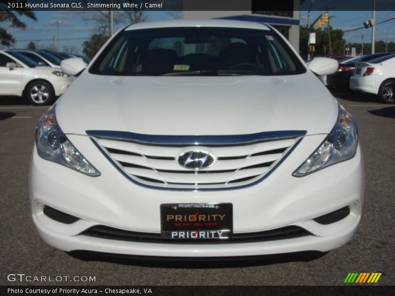 Shimmering White / Camel 2011 Hyundai Sonata GLS
