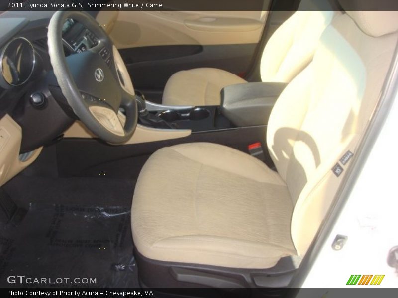 Shimmering White / Camel 2011 Hyundai Sonata GLS