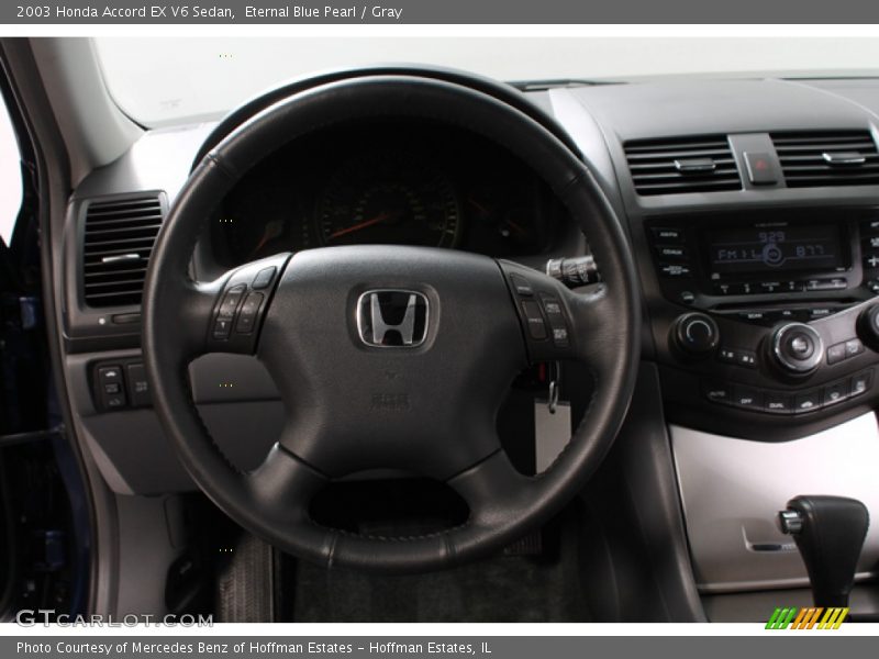 Eternal Blue Pearl / Gray 2003 Honda Accord EX V6 Sedan