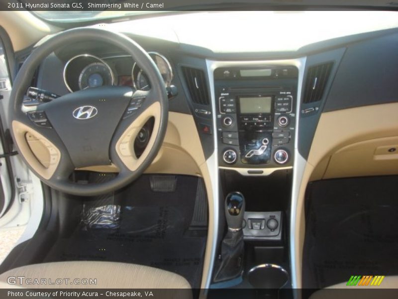 Shimmering White / Camel 2011 Hyundai Sonata GLS