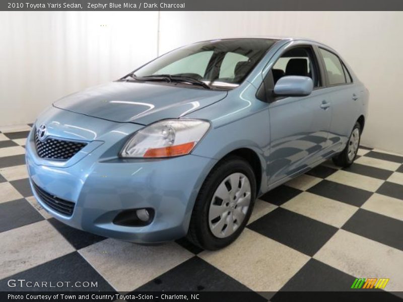 Zephyr Blue Mica / Dark Charcoal 2010 Toyota Yaris Sedan