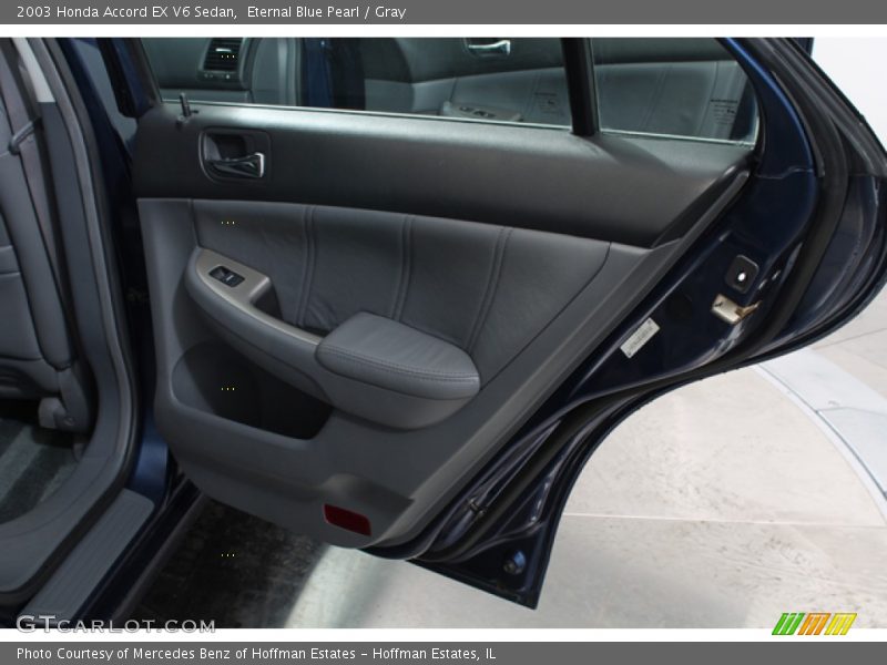 Eternal Blue Pearl / Gray 2003 Honda Accord EX V6 Sedan