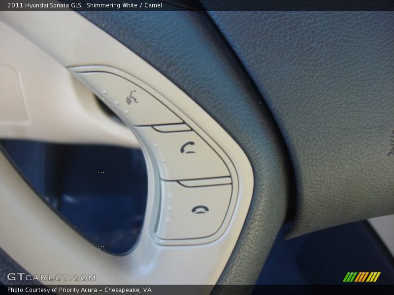 Shimmering White / Camel 2011 Hyundai Sonata GLS