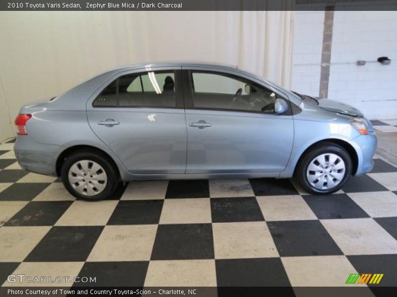 Zephyr Blue Mica / Dark Charcoal 2010 Toyota Yaris Sedan
