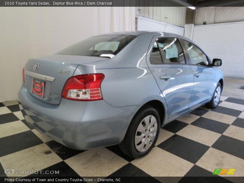 Zephyr Blue Mica / Dark Charcoal 2010 Toyota Yaris Sedan